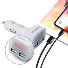 Carregador de carro USB duplo com medidor de tensão/temperatura/corrente testador display LED comprar usado  Enviando para Brazil