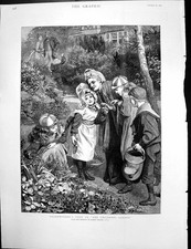 Usado, Estampa antiga avós visitam jardim infantil crematório Manch 1890 comprar usado  Enviando para Brazil