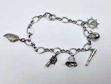 Pulseira de berloque vintage prata esterlina tema barco náutico - 7" - 15,3g comprar usado  Enviando para Brazil