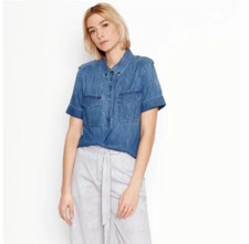 EQUIPAMIENTO Mujer $164 Rory Denim Cambray Popover Camisa Top Talla Grande segunda mano  Embacar hacia Mexico