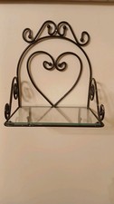 Prateleira de parede de metal vintage coração pergaminho metal ganchos decoração preto comprar usado  Enviando para Brazil