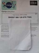 Currys gift vouchers for sale  BIRMINGHAM