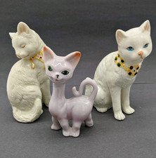 Lote de 3, Estatuetas Vintage de Porcelana para Gatos, Rosa, Branco/Creme Colorido, Sem Marca comprar usado  Enviando para Brazil