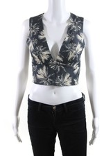 Blusa L Agence For Intermix feminina com zíper nas costas palmeira azul branca tamanho 2 comprar usado  Enviando para Brazil