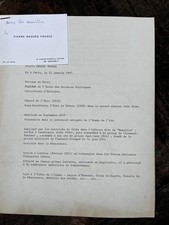 Pierre mendès autograph d'occasion  Expédié en Belgium