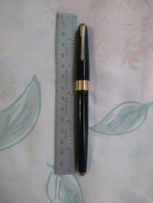Caneta-tinteiro Parker 17 preta tampa e cano ouro 14k larga flexível nova na caixa #22, usado comprar usado  Enviando para Brazil