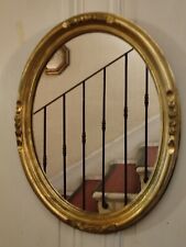 Usado, Antigo espelho com moldura oval Art Nouveau decoração rosa madeira dourada comprar usado  Enviando para Brazil
