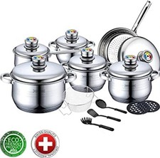 Usado, Set batteria di pentole RL-1802 ROYALTY LINE acciaio inox 18 pz con termostato comprar usado  Enviando para Brazil
