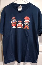 Camiseta Vintage Nintendo SUPER MARIO BROS 2 Blocos de Cogumelo - Grande - Azul Escuro, usado comprar usado  Enviando para Brazil