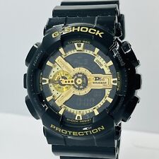 Używany, Zegarek Casio G-Shock męski analogowy/cyfrowy czarny żywica GA-110GB-1A złota tarcza 48mm na sprzedaż  Wysyłka do Poland