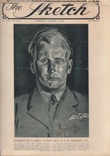 1940 RAF Victoria Cross, Roderick Learoyd, autógrafo na revista 1940 THE SKETCH comprar usado 1940 RAF Victoria Cross, Roderick Learoyd, autógrafo na revista 1940 THE SKETCH comprar usado  Enviando para Brazil