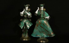 Paire personnages verre d'occasion  Issigeac