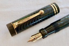 CANETA TINTEIRO PARKER LUCKY CURVE PRETA PERSEGUIDA BORRACHA DURA C1922, MANUTENÇÃO COMPLETA comprar usado  Enviando para Brazil