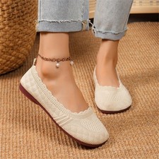 Mocasín sin cordones transpirable para mujer parte inferior suave cómodo zapatos planos aire libre diario segunda mano  Embacar hacia Mexico