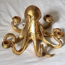 Golden octopus candlestick for sale  WARRINGTON