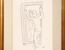 Desenho Jean Cocteau masculino nu gay francês perfil retrato clássico cinza dórico comprar usado  Enviando para Brazil