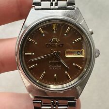 RARO ORIENT 46943 Cristal 21 Joias Marrom Automático Japão Antigo Relógio de Pulso Masculino, usado comprar usado  Enviando para Brazil