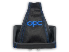 FÜR OPEL ASTRA H SCHALTMANSCHETTE SCHALTSACK LEDER + STICKEREI OPC n.DUNKELBLAU na sprzedaż  PL