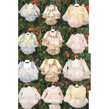 CONJUNTO SOCIAL OU RENASCIDO CALÇA TOP ESPANHOLA E BABADOS SONHO 0-5 ANOS BEBÊ MENINAS comprar usado  Enviando para Brazil