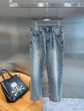 Jeans masculino azul casual lavado vintage Chrome Hearts perna reta comprar usado  Enviando para Brazil