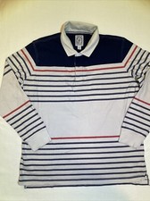 Camisa polo masculina listrada retrô vintage Lands' End rugby manga longa tamanho G, usado comprar usado  Enviando para Brazil