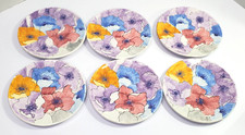6 Pratos de Sobremesa Ernestine Salerno ITÁLIA 6" Flores Pastel #852 comprar usado  Enviando para Brazil
