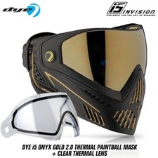 Usado, Óculos de proteção de máscara térmica de paintball Dye i5 - ônix / ouro 2.0 + lente térmica transparente comprar usado  Enviando para Brazil