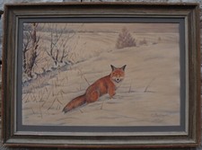 Winterfuchs riginalaquarell ja gebraucht kaufen  Deutschland