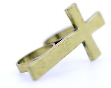 Anel vintage estilo retrô bronze cruz dedo duplo, Reino Unido Tamanho M+P comprar usado  Enviando para Brazil