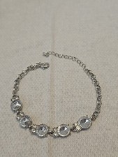 Silvertone bracelet rhinestone for sale  Dade City