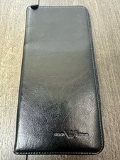 Carteira longa de couro GIORGIO ARMANI bolsos carteira de identidade bolsa de embreagem preta comprar usado  Enviando para Brazil