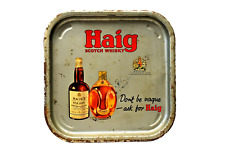 Bandeja de lata de uísque escocês vintage Haig publicidade etiqueta dourada covinha Markinch Sco"3 comprar usado  Enviando para Brazil