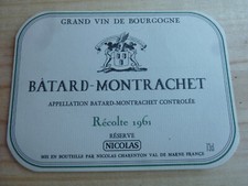 Batard montrachet 1961 d'occasion  Expédié en Belgium