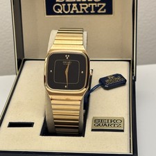 Relógio NOS Neo Vintage Seiko 2620-5499 tom dourado mostrador preto caixa tanque quartzo 30mm comprar usado  Enviando para Brazil