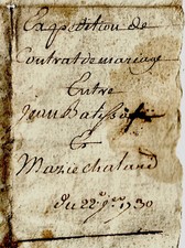 1730 contrat mariage d'occasion  Vesoul