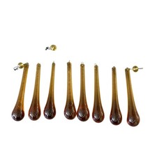 Candelabro de vidro âmbar lágrima cristais conjunto de 9 3,75” iluminação meados do século comprar usado  Enviando para Brazil
