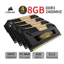 Memória de desktop Corsair VENGEANCE Pro 32GB 4x 8GB DDR3 OC 2400MHz PC3-19200U dourada comprar usado  Enviando para Brazil