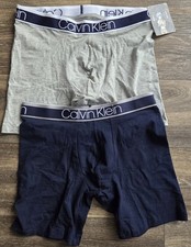 Usado, Cuecas boxer Calvin Klein pacote com 2 cinza/azul masculinas tamanho pequeno novo sem etiquetas comprar usado  Enviando para Brazil