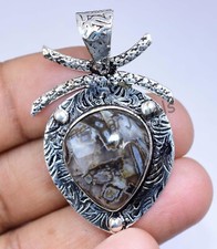 34.60 KT Botswana Agata 925 Pendente Argento Sterling Etnico Gioielli na sprzedaż  Wysyłka do Poland