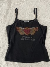 Antigo Motorcycle Rally EUA Sturgis Bike Rally Top Embelezado Feminino Extra Grande 2005 comprar usado  Enviando para Brazil