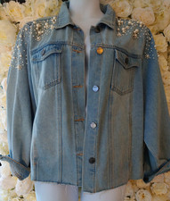 Pearl embellished denim for sale  ASHFORD