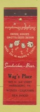 Capa Matchbook - Wag's Place Harrisburg PA comprar usado  Enviando para Brazil