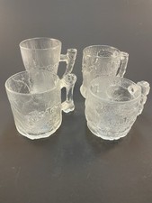 McDonald's Flintstones RocDonald 1993 Conjunto Completo 4 Canecas de Vidro Fosco Vintage comprar usado  Enviando para Brazil