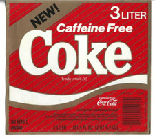 NOVO RÓTULO DE GARRAFA DE COQUE SEM CAFEÍNA 3 LITROS LOTE DE TRÊS PEÇAS # 18, usado comprar usado  Enviando para Brazil