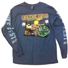 Camiseta manga longa 2024 preta Bike Fest Week Atlantic Beach SC grande azul nova sem etiquetas, usado comprar usado  Enviando para Brazil