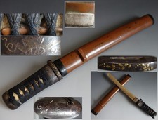 koshirae tanto punhal arbusto trevo tsuba fã fuchi kashira samurai espada encaixe comprar usado  Enviando para Brazil