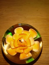 Glass paperweight yellow for sale  HAVERFORDWEST