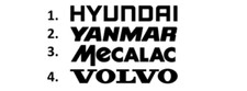 Używany, Sticker, aufkleber, decal - HYUNDAI YANMAR MECALAC VOLVO  - 50 70 100 cm na sprzedaż  PL