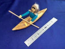 Vintage Inuit Esquimó Pele de Animal Esconder e Selo de Madeira Caçador Caiaque e Remar LEIA! comprar usado  Enviando para Brazil