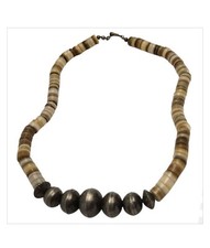 Alta habilidade Navajo 1950 prata esterlina banco contas colar concha 17" comprar usado  Enviando para Brazil